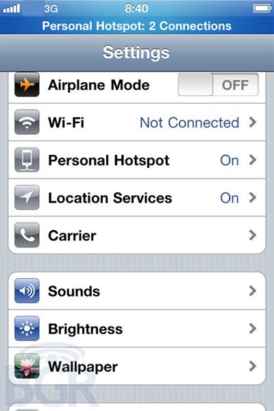sms Hotspot Wi-Fi iPhone iOS 4